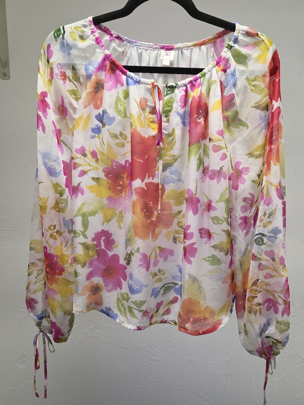 Womans Floral Long Sleeve Blouse Size XS